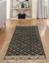 Moroccan Lattice Woven Collection Area Rug - Shoreline Runner Black  lifestyle 109