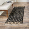 Moroccan Lattice Woven Collection Area Rug - Shoreline Runner Black  lifestyle 146