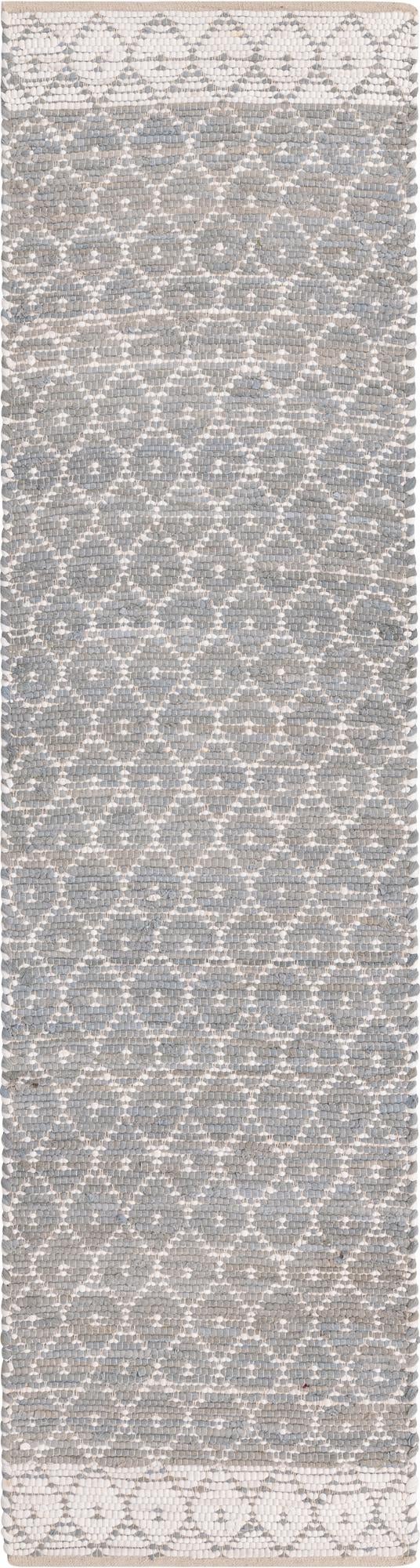 Moroccan Lattice Woven Collection Area Rug - Shoreline Runner Gray  lifestyle 47