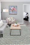 Moroccan Lattice Woven Collection Area Rug - Shoreline Rectangle Gray  lifestyle 11