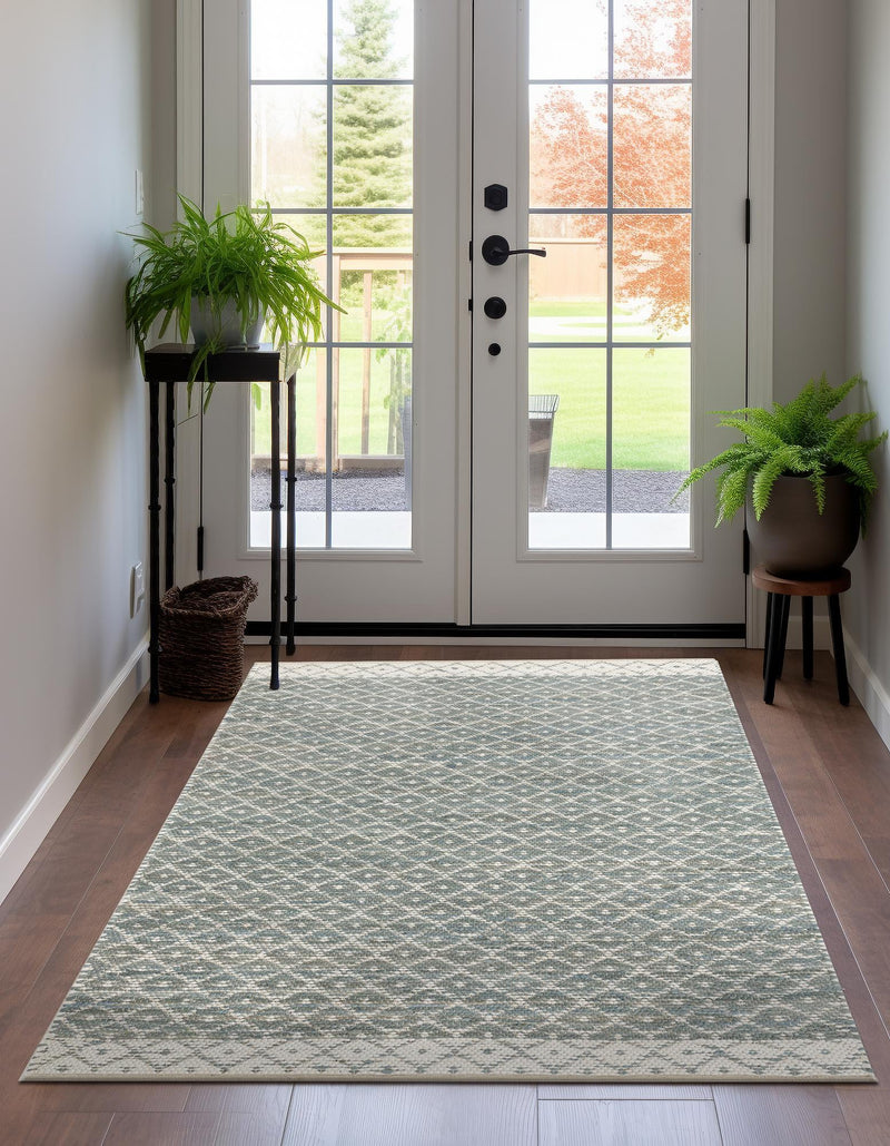 Moroccan Lattice Woven Collection Area Rug - Shoreline Rectangle Gray  lifestyle 15