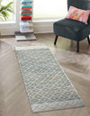 Moroccan Lattice Woven Collection Area Rug - Shoreline Runner Gray  lifestyle 58