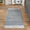 Moroccan Lattice Woven Collection Area Rug - Shoreline Runner Gray  lifestyle 105