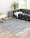 Moroccan Lattice Woven Collection Area Rug - Shoreline Square Gray  lifestyle 54