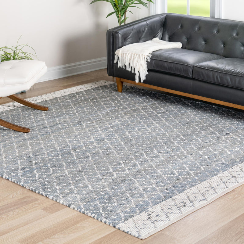 Moroccan Lattice Woven Collection Area Rug - Shoreline Square Gray  lifestyle 106