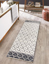 Moroccan Lattice Woven Collection Area Rug - Shoreline Runner Ivory  lifestyle 80