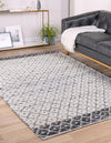 Moroccan Lattice Woven Collection Area Rug - Shoreline Rectangle Ivory  lifestyle 6