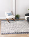 Moroccan Lattice Woven Collection Area Rug - Shoreline Square Ivory  lifestyle 81