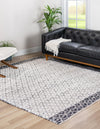 Moroccan Lattice Woven Collection Area Rug - Shoreline Square Ivory  lifestyle 89