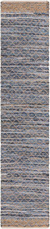 Moroccan Lattice Woven Collection Area Rug - Shoreline Runner Denim blue  lifestyle 49