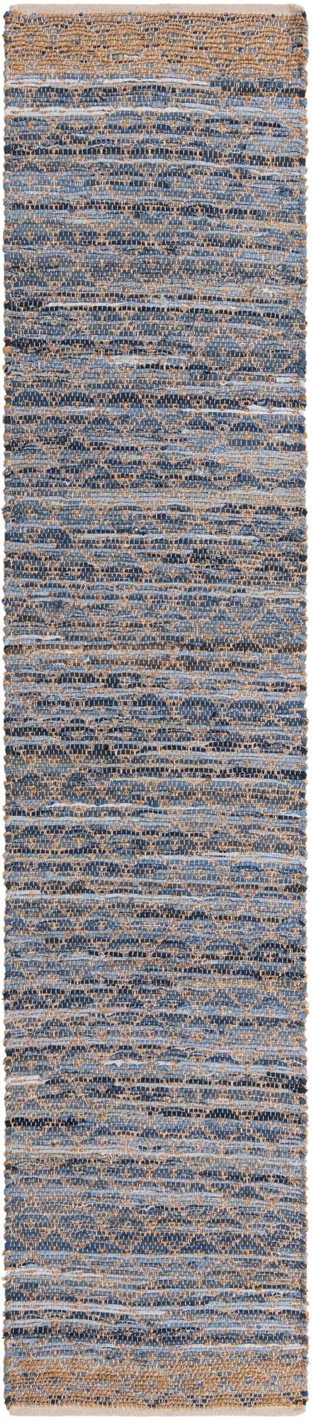 Moroccan Lattice Woven Collection Area Rug - Shoreline Runner Denim blue  lifestyle 49