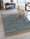 Moroccan Lattice Woven Collection Area Rug - Shoreline Rectangle Denim blue  lifestyle 14