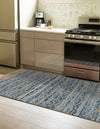 Moroccan Lattice Woven Collection Area Rug - Shoreline Runner Denim blue  lifestyle 65