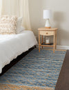 Moroccan Lattice Woven Collection Area Rug - Shoreline Runner Denim blue  lifestyle 67