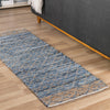 Moroccan Lattice Woven Collection Area Rug - Shoreline Runner Denim blue  lifestyle 104