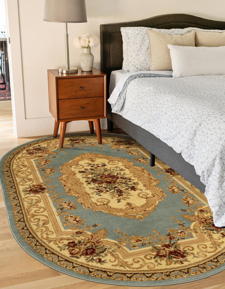 Versailles Elegance Collection Area Rug -  Louveciennes (Light Blue)