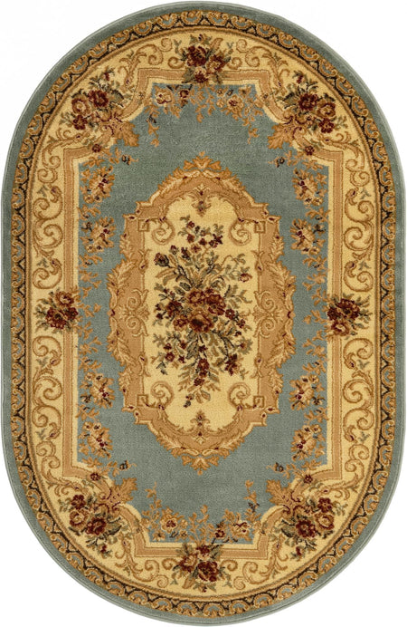 Versailles Elegance Collection Area Rug -  Louveciennes (Light Blue)