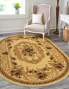 Versailles Elegance Collection Area Rug -  Louveciennes (Cream) Oval Cream  lifestyle 24