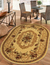 Versailles Elegance Collection Area Rug -  Louveciennes (Cream) Oval Cream  lifestyle 34