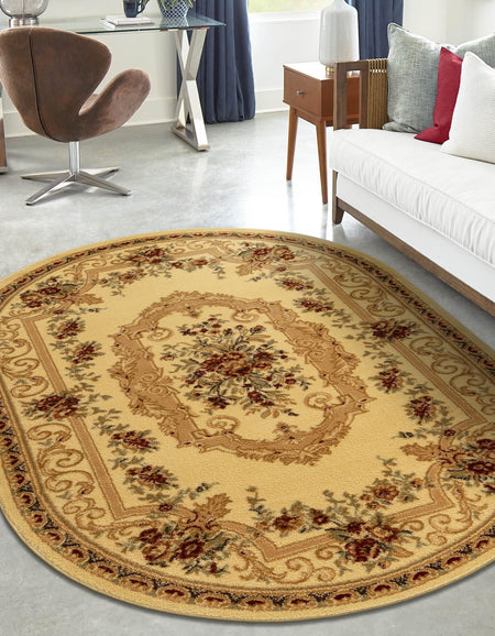 Versailles Elegance Collection Area Rug -  Louveciennes (Cream)