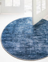 Sahara Essence Collection Area Rug - Oasis (Blue) Round Blue  lifestyle 22