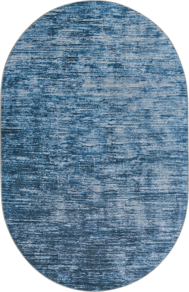 Sahara Essence Collection Area Rug - Oasis (Blue) Oval Blue  lifestyle 18