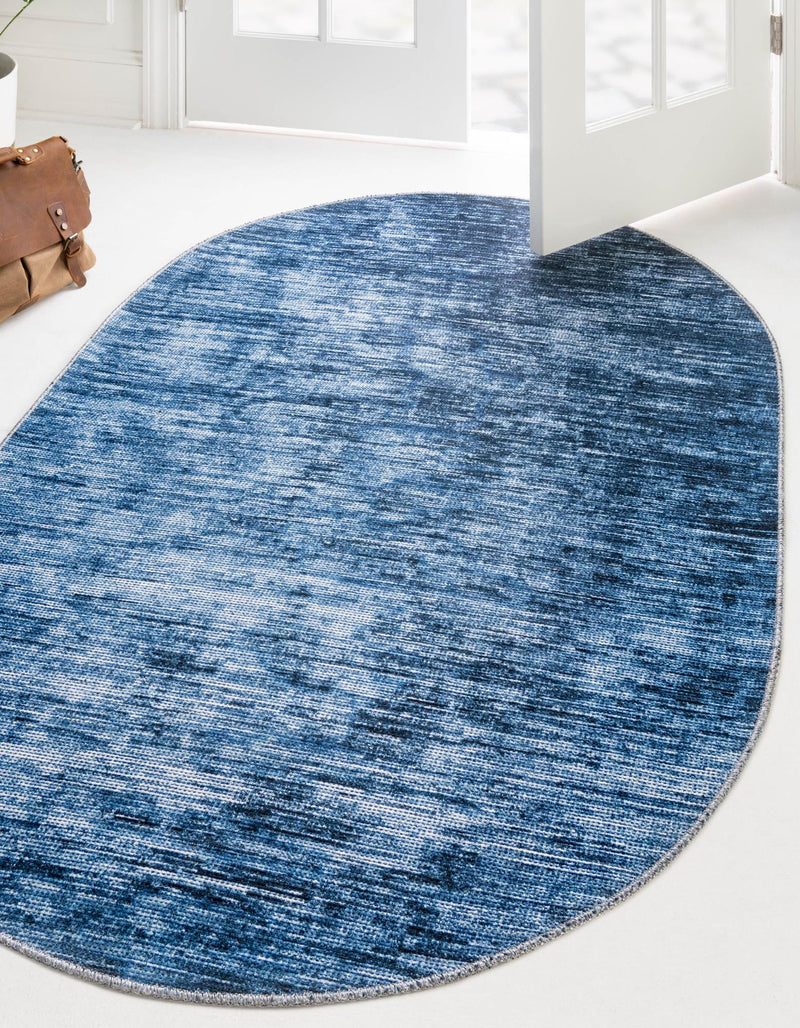 Sahara Essence Collection Area Rug - Oasis (Blue) Oval Blue  lifestyle 23