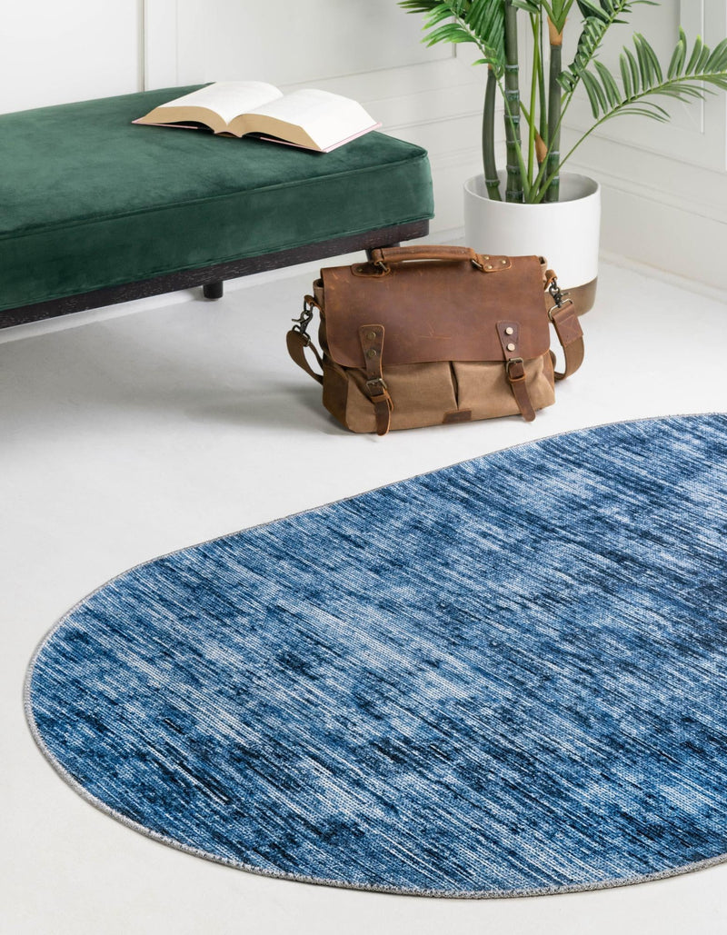 Sahara Essence Collection Area Rug - Oasis (Blue) Oval Blue  lifestyle 28