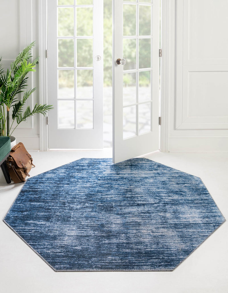 Sahara Essence Collection Area Rug - Oasis (Blue) Octagon Blue  lifestyle 24