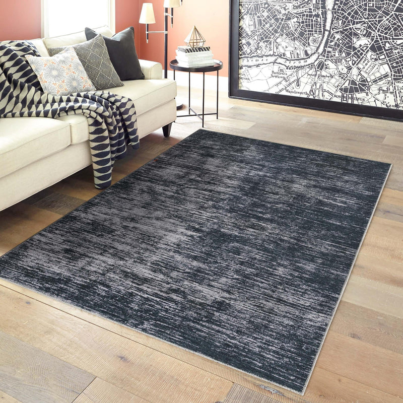 Sahara Essence Collection Area Rug - Oasis (Black) Rectangle Black  lifestyle 14