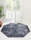 Sahara Essence Collection Area Rug - Oasis (Black) Octagon Black  lifestyle 24