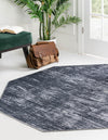 Sahara Essence Collection Area Rug - Oasis (Black) Octagon Black  lifestyle 29