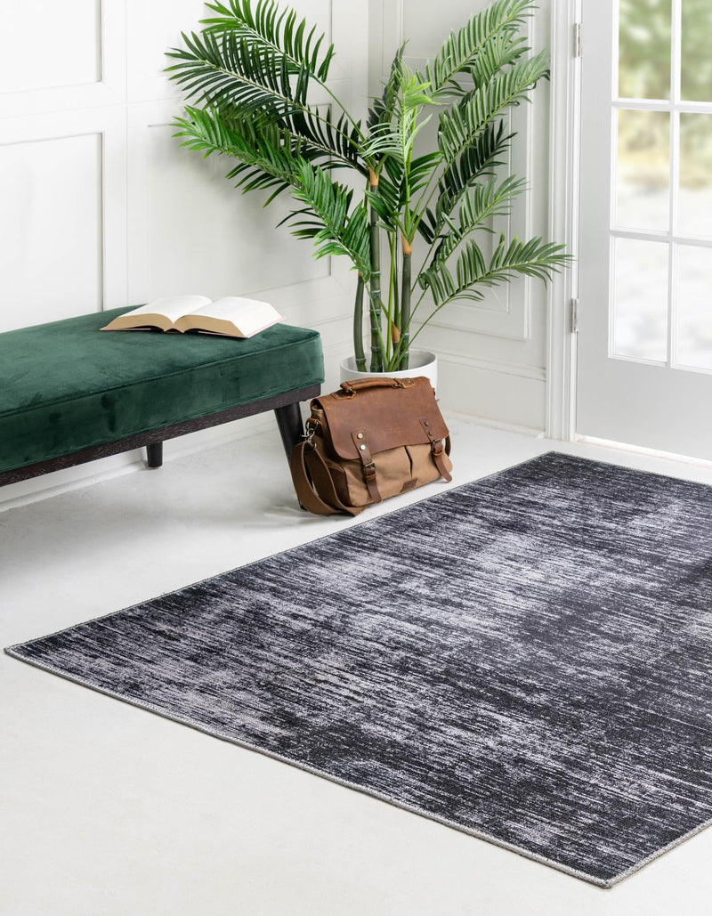 Sahara Essence Collection Area Rug - Oasis (Black) Square Black  lifestyle 30