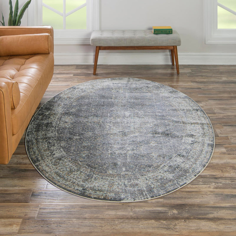 Caribbean Breeze Collection Area Rug -  Utila Oval Fume Gray  lifestyle 93