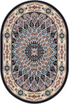 Persian Elegance Collection Area Rug -  Hamedan (Navy Blue) Oval Navy Blue  lifestyle 5