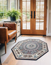 Persian Elegance Collection Area Rug -  Hamedan (Navy Blue) Octagon Navy Blue  lifestyle 36