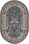 Persian Elegance Collection Area Rug -  Kerman (Blue) Oval Blue  lifestyle 10