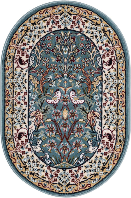 Persian Elegance Collection Area Rug -  Kerman (Blue)