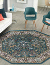 Persian Elegance Collection Area Rug -  Kerman (Blue) Octagon Blue  lifestyle 17