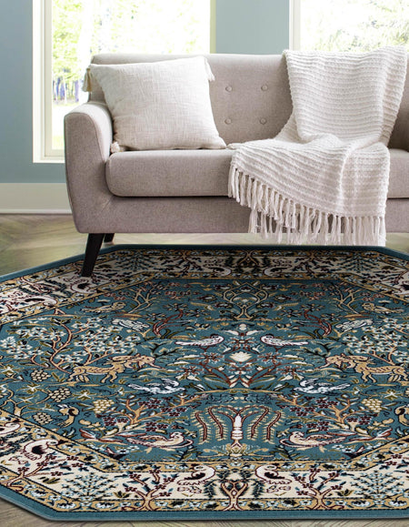 Persian Elegance Collection Area Rug -  Kerman (Blue)