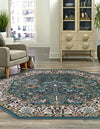 Persian Elegance Collection Area Rug -  Kerman (Blue) Octagon Blue  lifestyle 42