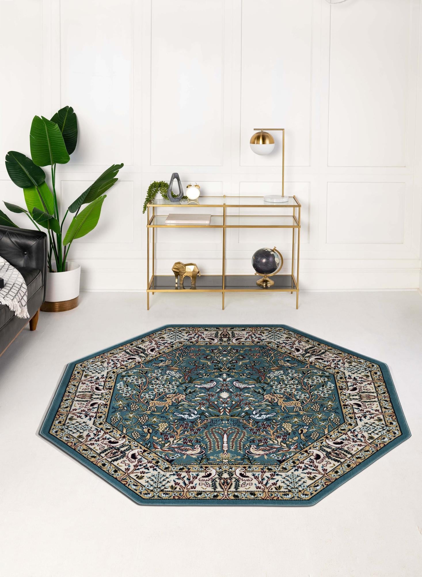 Persian Elegance Collection Area Rug -  Kerman (Blue)