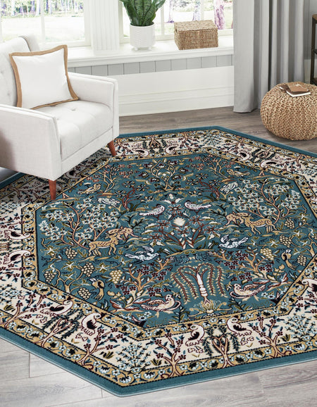 Persian Elegance Collection Area Rug -  Kerman (Blue)