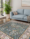 Persian Elegance Collection Area Rug -  Kerman (Blue) Square Blue  lifestyle 15