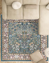 Persian Elegance Collection Area Rug -  Kerman (Blue) Square Blue  lifestyle 60