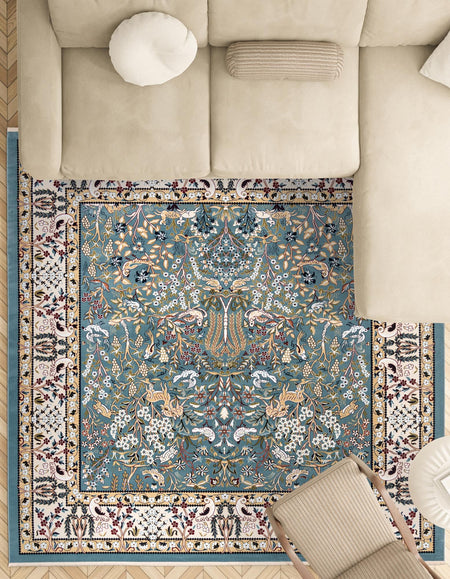 Persian Elegance Collection Area Rug -  Kerman (Blue)