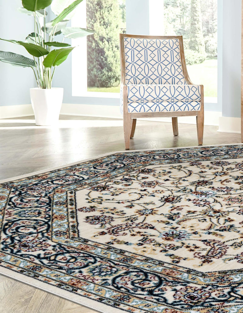 Persian Elegance Collection Area Rug -  Ardabil Octagon Ivory  lifestyle 47