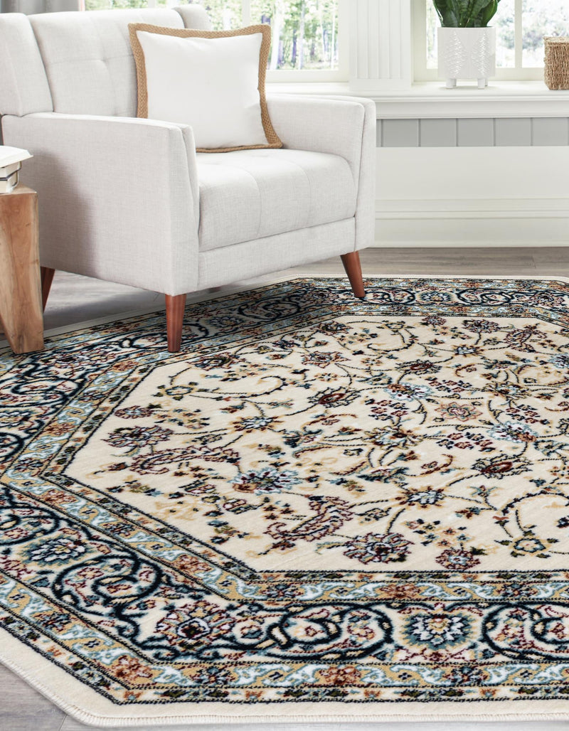 Persian Elegance Collection Area Rug -  Ardabil Octagon Ivory  lifestyle 174