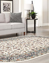 Persian Elegance Collection Area Rug -  Ardabil Oval Ivory  lifestyle 173