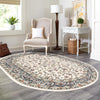 Persian Elegance Collection Area Rug -  Ardabil Oval Ivory  lifestyle 136